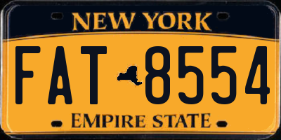 NY license plate FAT8554