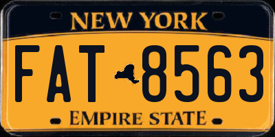 NY license plate FAT8563