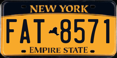 NY license plate FAT8571