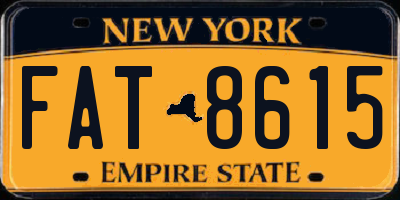 NY license plate FAT8615
