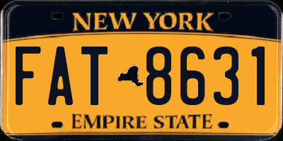 NY license plate FAT8631