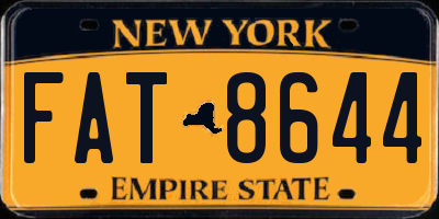 NY license plate FAT8644