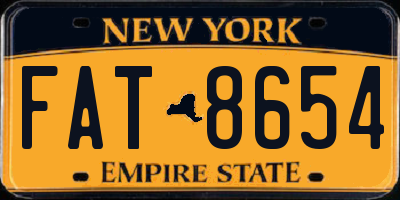 NY license plate FAT8654