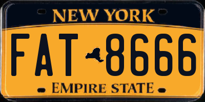 NY license plate FAT8666