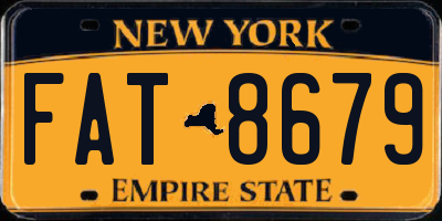 NY license plate FAT8679