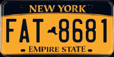 NY license plate FAT8681