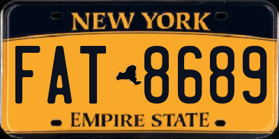 NY license plate FAT8689
