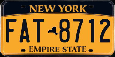 NY license plate FAT8712
