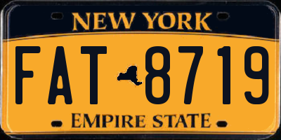 NY license plate FAT8719