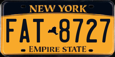 NY license plate FAT8727