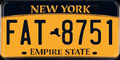 NY license plate FAT8751