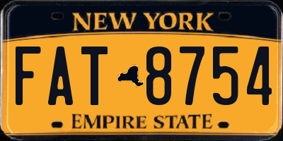 NY license plate FAT8754