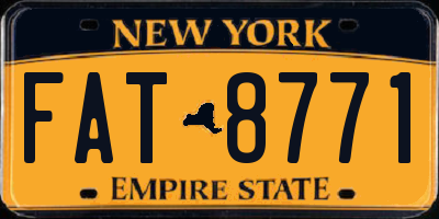 NY license plate FAT8771