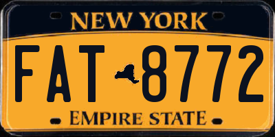 NY license plate FAT8772