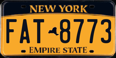 NY license plate FAT8773