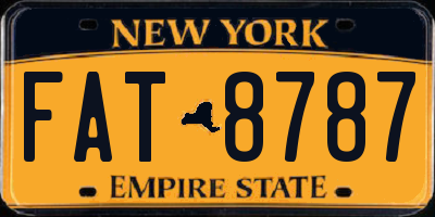 NY license plate FAT8787