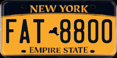 NY license plate FAT8800