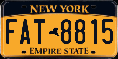NY license plate FAT8815