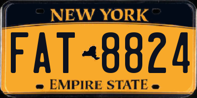 NY license plate FAT8824