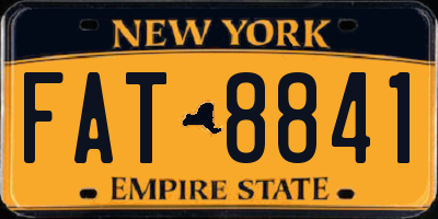 NY license plate FAT8841