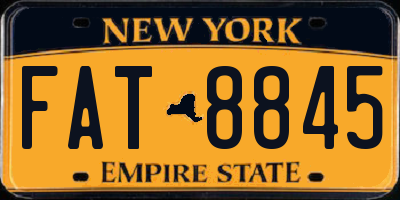 NY license plate FAT8845
