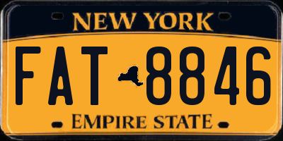 NY license plate FAT8846