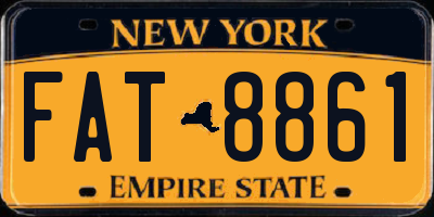 NY license plate FAT8861
