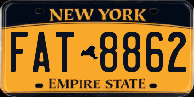 NY license plate FAT8862