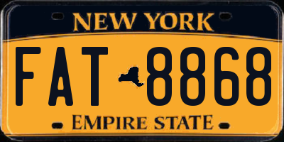 NY license plate FAT8868
