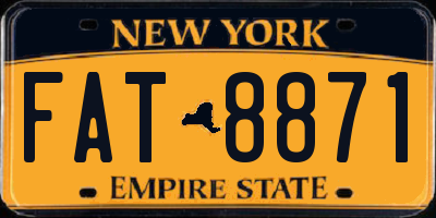 NY license plate FAT8871