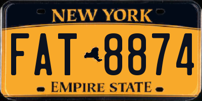 NY license plate FAT8874