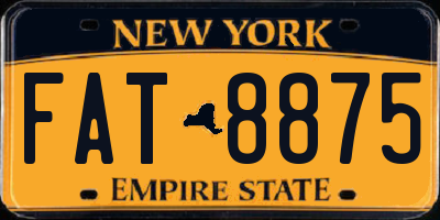 NY license plate FAT8875