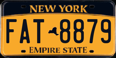 NY license plate FAT8879