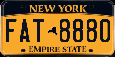 NY license plate FAT8880