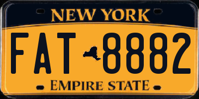 NY license plate FAT8882