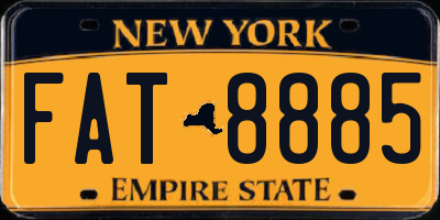 NY license plate FAT8885