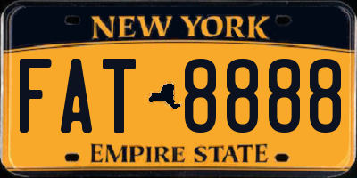 NY license plate FAT8888