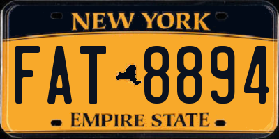 NY license plate FAT8894