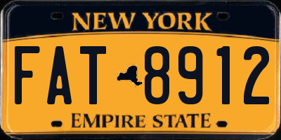 NY license plate FAT8912