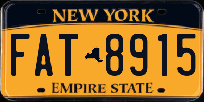 NY license plate FAT8915