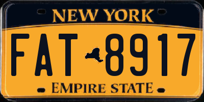 NY license plate FAT8917