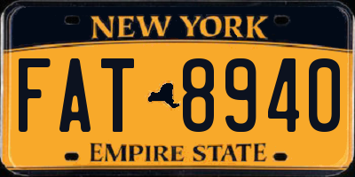 NY license plate FAT8940