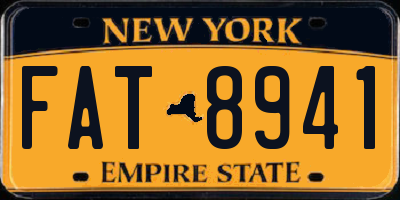 NY license plate FAT8941
