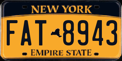 NY license plate FAT8943