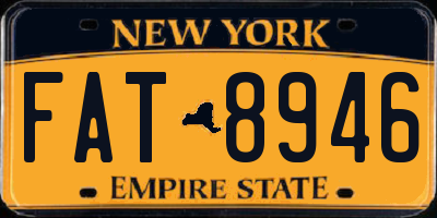 NY license plate FAT8946
