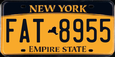 NY license plate FAT8955