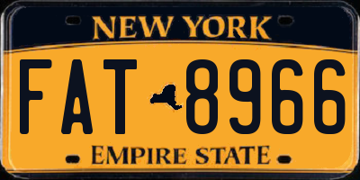 NY license plate FAT8966