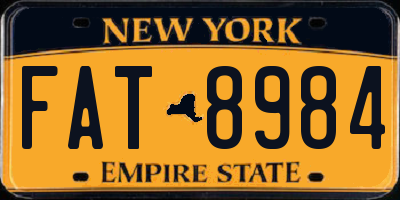 NY license plate FAT8984