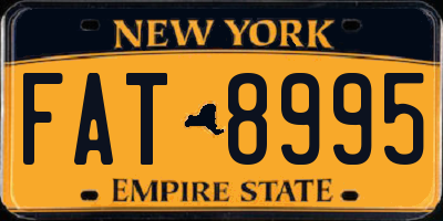 NY license plate FAT8995