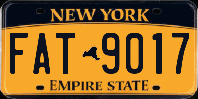 NY license plate FAT9017